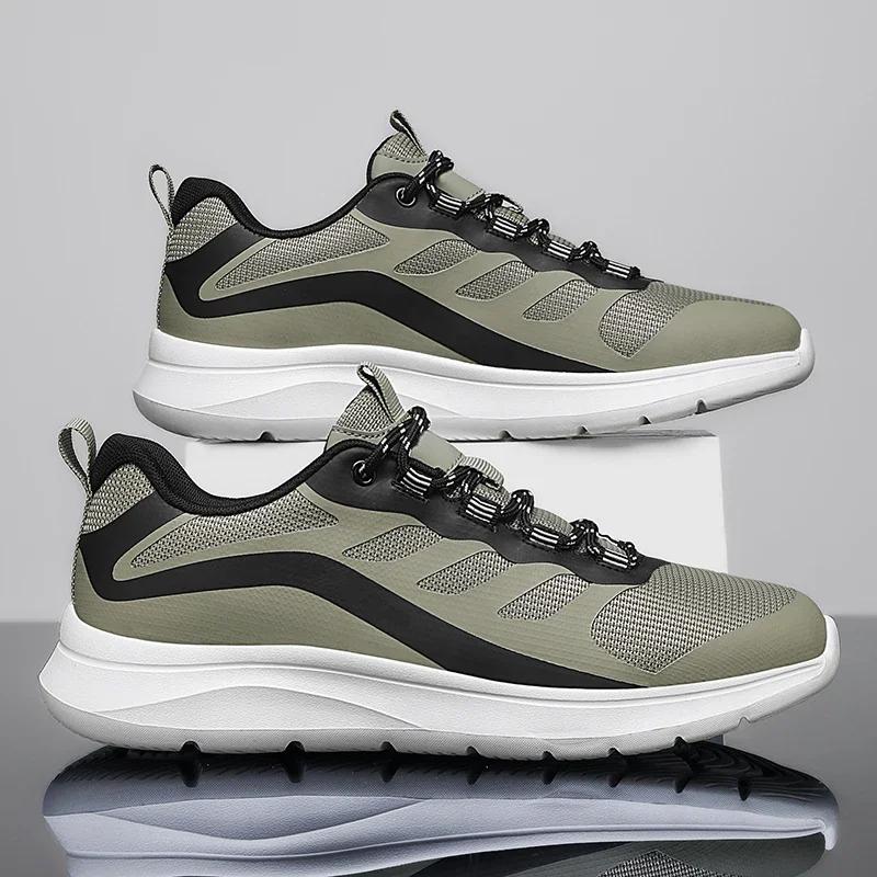 Large Size Lightweight Breathable Mesh Running Shoes Students Thick Sole Trend All Low Top Lace-up Casual Sports Shoes