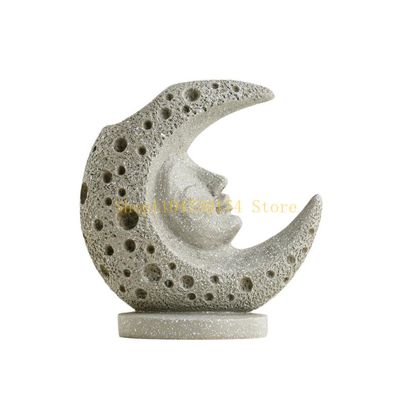 Cultural Resin Moon Sculpture Flower Vases Middle Eastern Ramadans Planter Pot for Home Office Decors top sale