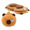 Plüschmaskottchen 4-in-1: Kissen, Schlafmaske, Capybara Schlüsselanhänger