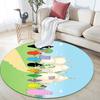 Barbapapa Pattern Round rug,Carpet Rug for Living Room Bedroom Playroom ,Non-slip Floor Mat,Holiday Gifts and Birthday Gifts.