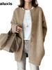 9 Color Autumn New Ultra Soft Knit Coat Slim Fit Design Loose Wool Jacket for Women
