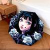 Black Cat Girl  pattern, automatic folding umbrella, portable and foldable design, 8 ribs, a Christmas or birthday gift.