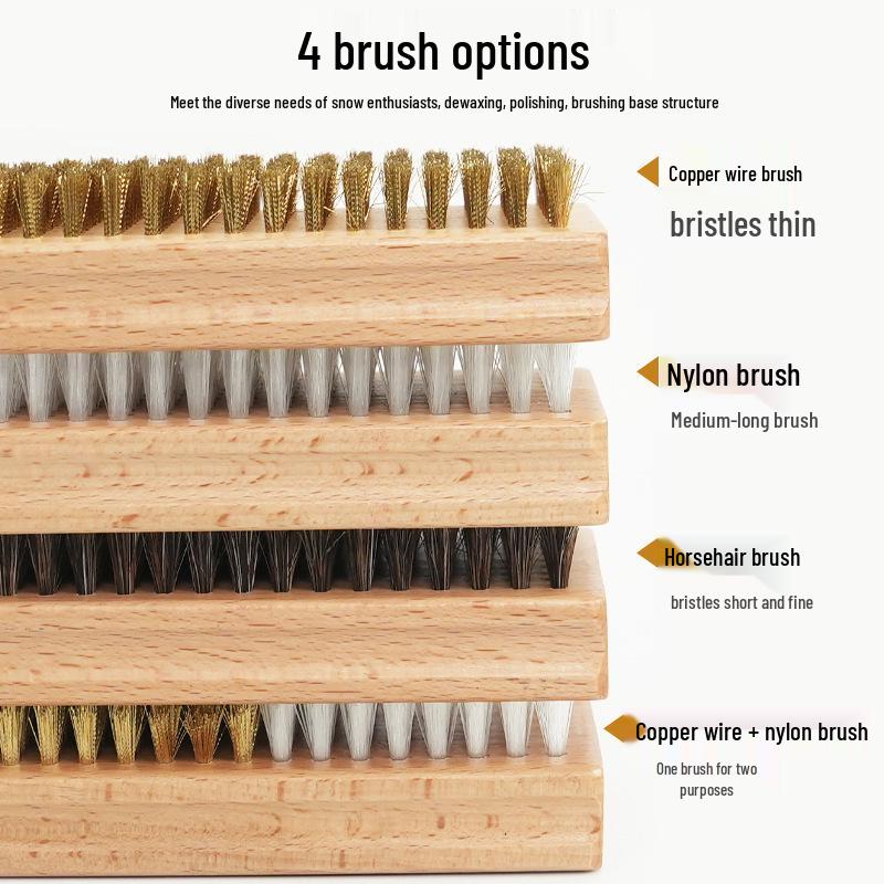 Snowboard and Ski Waxing Brush Set - Maintenance Tools for Boards
