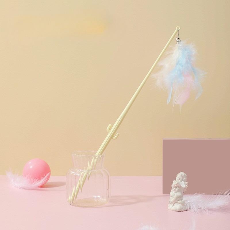 1Pc New Cat Toy Cat Teaser Stick Long Pole Cat Feather Cat Teaser Stick Self-hi To Relieve Boredom Pet Products