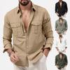 2025 Men's Multi-Pocket Casual Long-Sleeve Shirt - New European & American Style