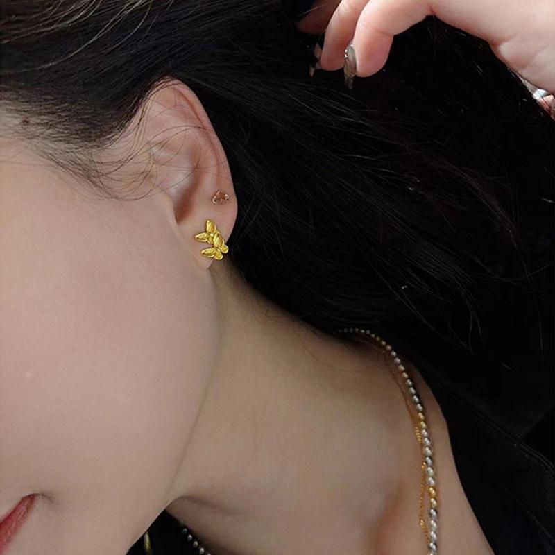 Vintage Elegant Conch Butterfly Stud Earrings For Women Girls Fashion Exquisite Temperament Earrings Jewelry Accessories Gifts