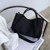 2024 Fashion Lychee Grain Vegetable Basket Handbag: Versatile Retro Shoulder and Crossbody Commuter Bag for Women