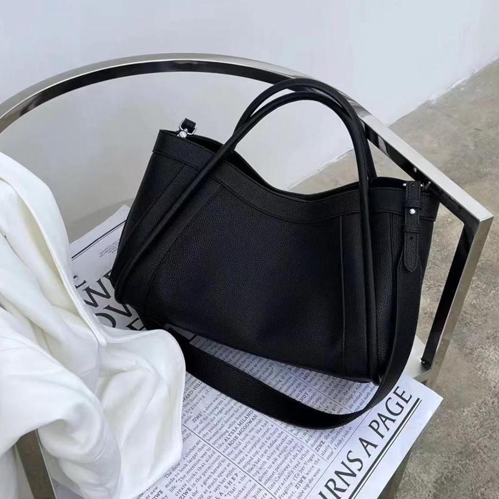 2024 Fashion Lychee Grain Vegetable Basket Handbag: Versatile Retro Shoulder and Crossbody Commuter Bag for Women