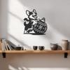 Festive Corgi Metal Wall Art with Ornament Cute Dog Holiday Home Decor Playful Christmas Decoration