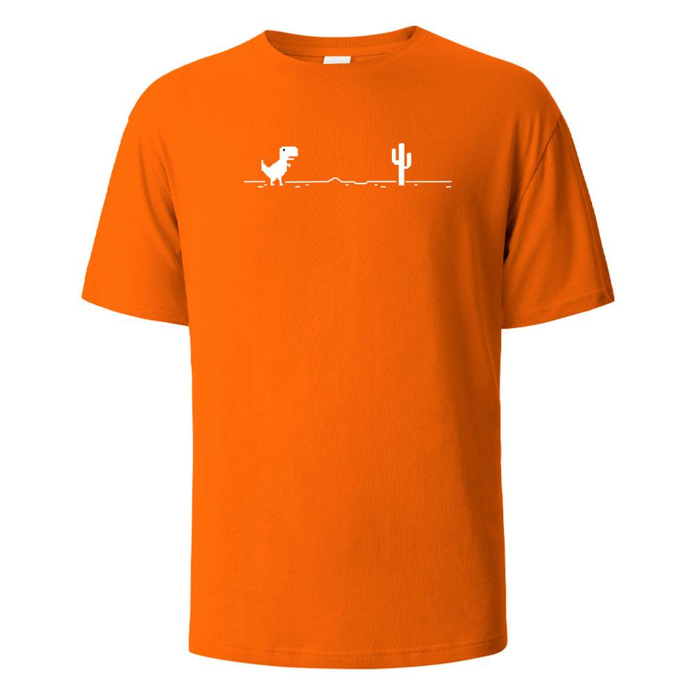 Dinosaur Cactus Print TShirt 100 Cotton Summer Tees For Men Women Oversize Casual Tops