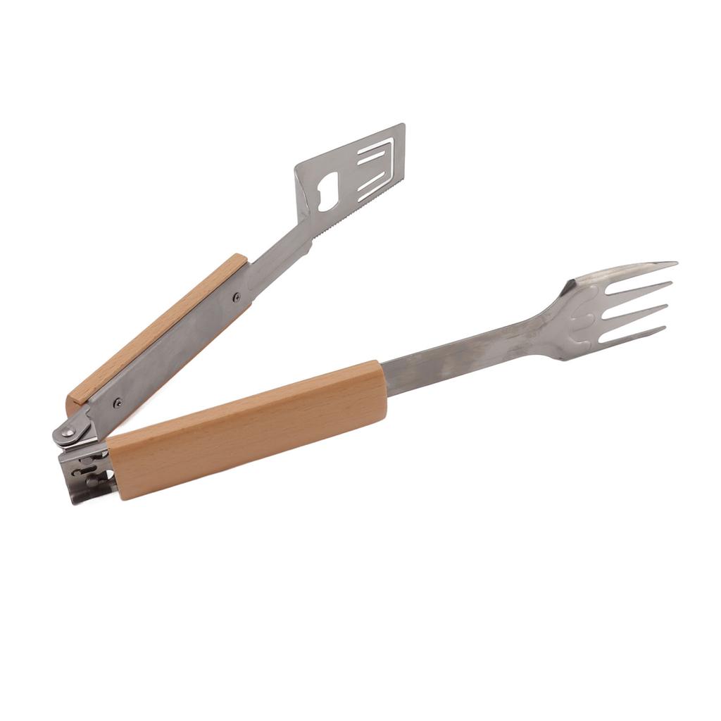 Grill Spatula Fork Tongs Durable Stainless Steel Food Tongs Multifunctional Long Handle Buffet