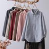 Women Striped Blouse Autumn Elegant Shirts Casual Loose Long Sleeve Fashion Button Up Tunic Blusas Femininas