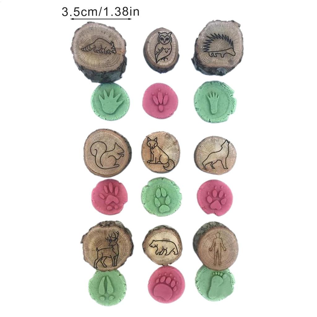 Animal Stamps For Kids Kids Stamp Set Fun Games Wooden Footprints Stampers Craft Kits Scrapbook Supplies Preschool Learning