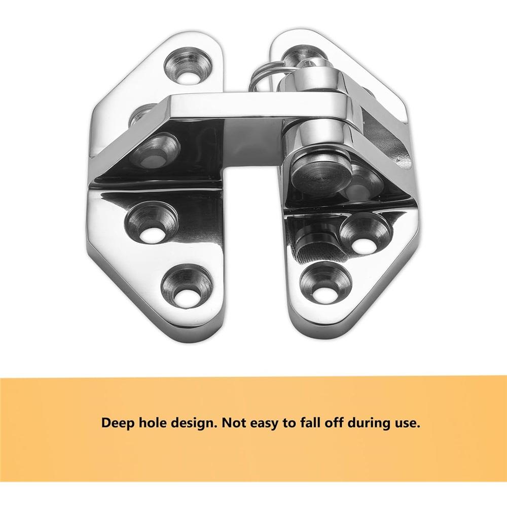 316 Stainless Steel Marine Hatch Hinges – 76x55mm & 76x66mm Removable Hinges – Mirror Polish For Yachts, Boats, RVs, Cabinets – No Drilling