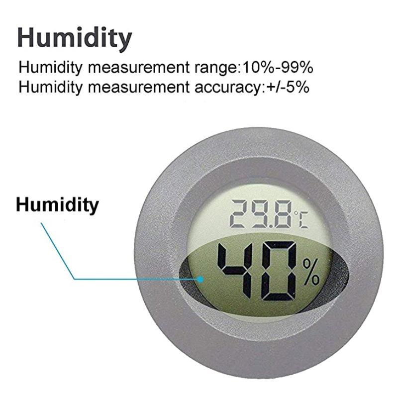 1PC Mini Hygrometer Thermometer Fahrenheit or Celsius Meter Digital LCD Monitor Indoor Room Round Humidity Temperature Gauge