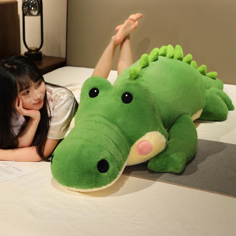 100-130cm Stuffed Animal Large Size Alligator Plush Toy Simulation Crocodile Dolls Kawaii Ceative Pillow for Children Xmas Gifts
