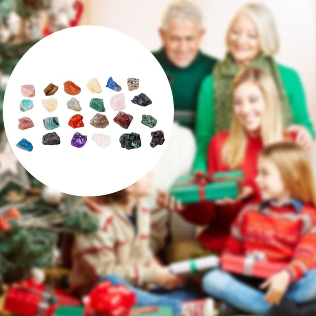 24 Days Natural Agate Stone Ore Blind Box for Adults Girls Boys Xmas