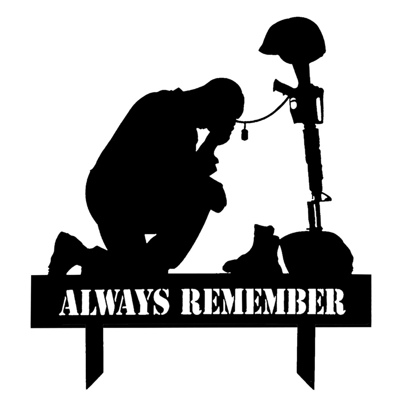 

День независимости, декоративный солдат на коленях, художественный декор сада, флаг, флаг двора, американский солдат, стоя на коленях, потертое искусство, украшения для домашнего декора One Size