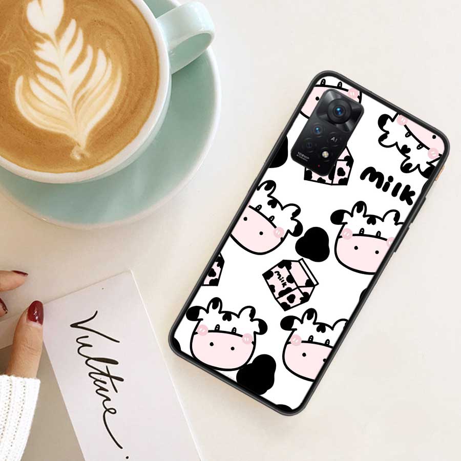 New Cute cow print Phone Case For Redmi Note 13 Pro 5G Plus 12 12C 10 10A 10C 9 9A 9C 9T 8 8A K60 K70 Pro Xiaomi Cover 7 7A 6 6A