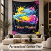 Neon Rainbow (31) Theme Personalized Tapestry Custom Name Text Wall Hanging Tapestry Home Background Decoration