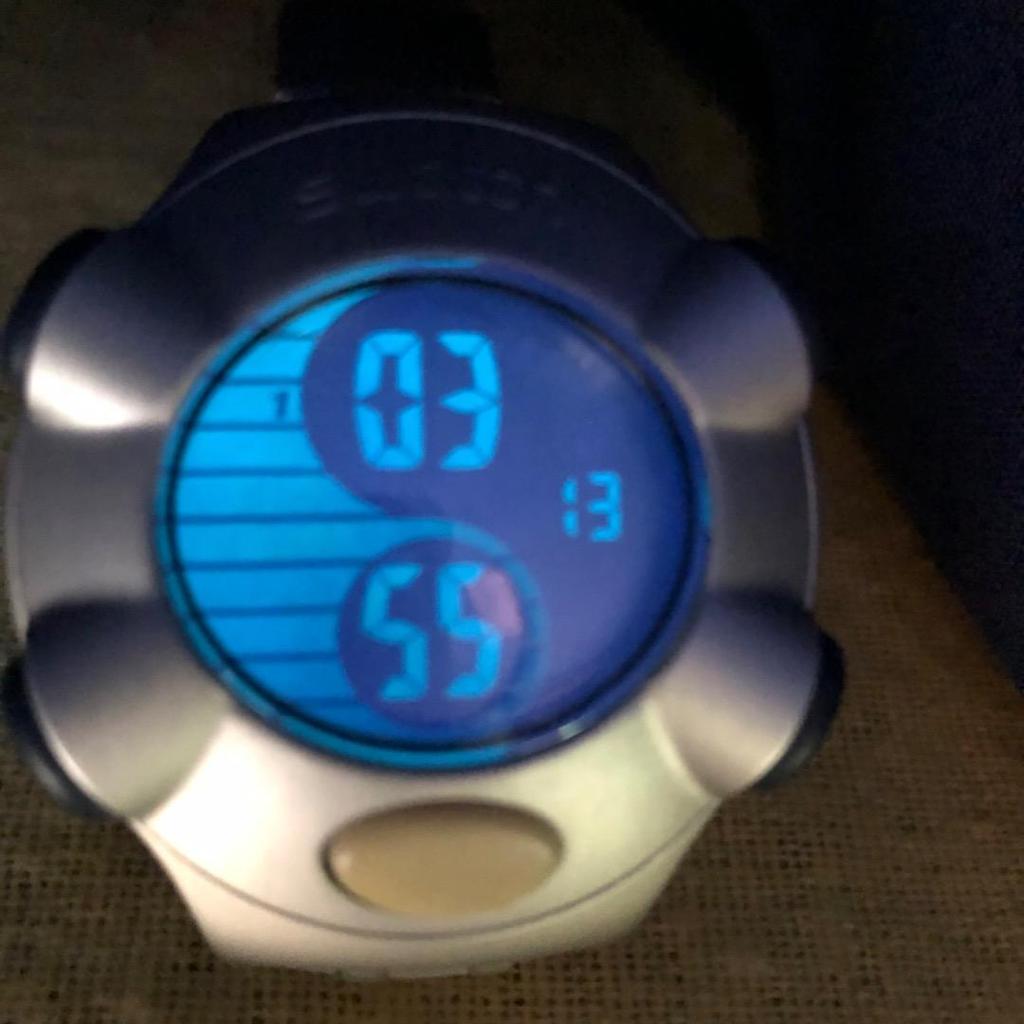 Used Super rare swatch Beat working double dot battery replaced digital watch