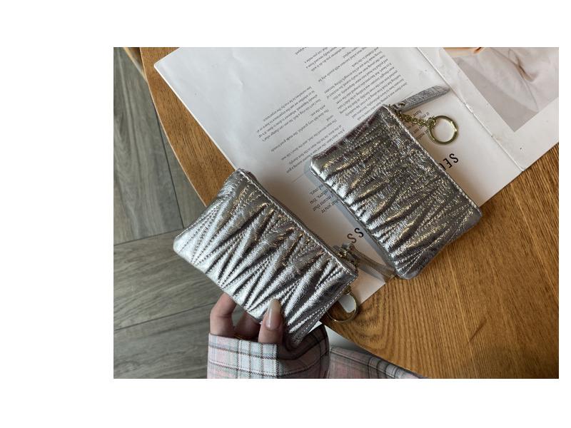 Embroidered Cowhide Leather Coin Purse & Card Holder with Zipper – Women's Key & Lipstick Storage Handbag.