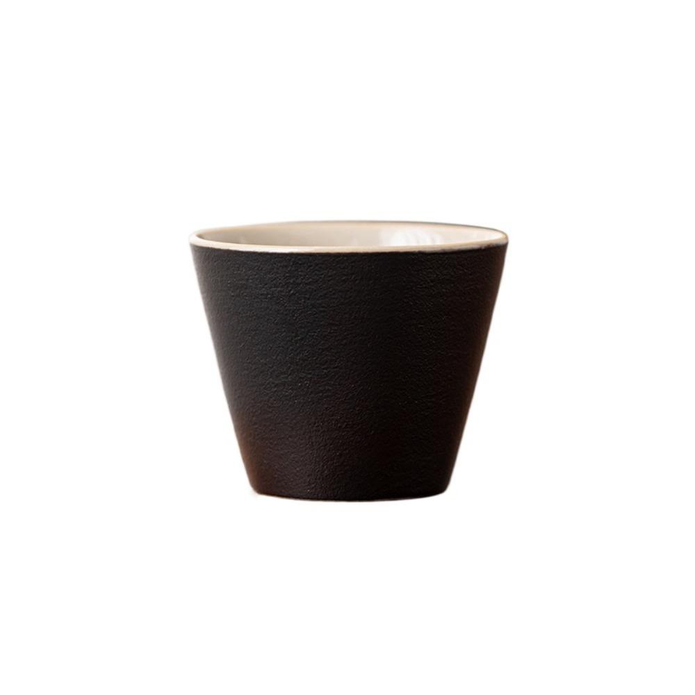 6PCS Tea Pair Set Retro Tea Cup Black Heat-resistant Tea Bowl Chinese Handmade Single Cup Office