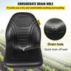 Universal Tractor Seat Replacement, Compact High Back Mower Seat Pair, Black Vinyl Forklift Seat, Central Drain Hole Skid Steer Seat with Mounting
