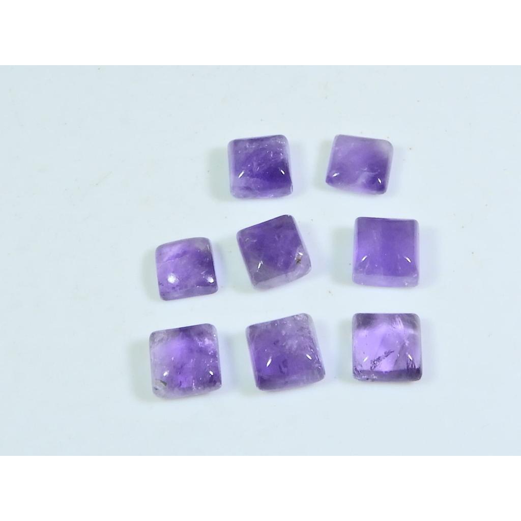 8X8MM Natural Amethst Ring Size Square Cabochon Loose Gemstone 8 Pcs Lot A-438