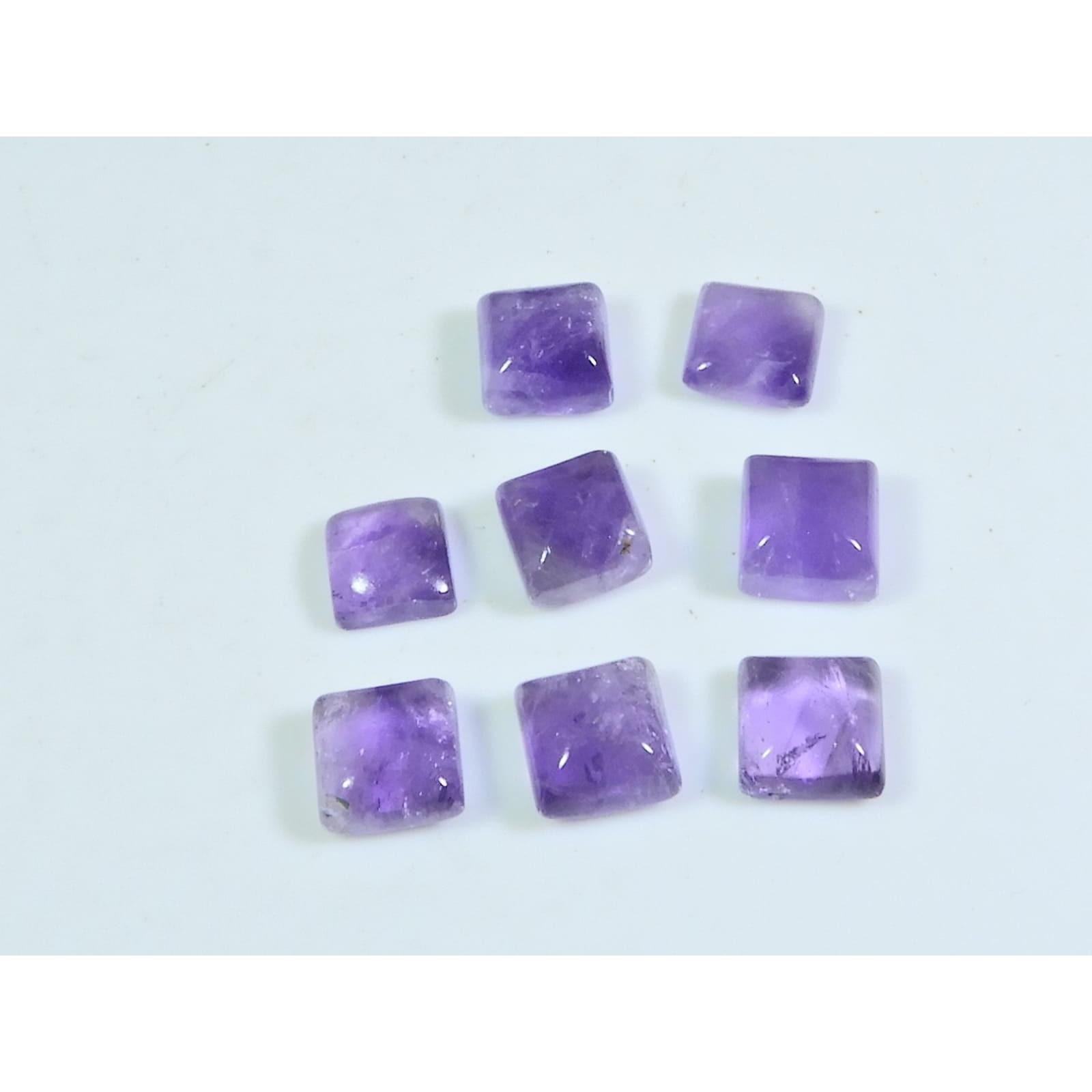 

8X8MM Natural Amethst Ring Size Square Cabochon Loose Gemstone 8 Pcs Lot A-438