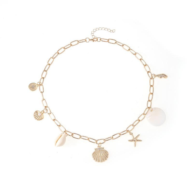 Bohemian Beach Resort Wind Starfish Shell Necklace Summer Fashion Casual Versatile Clavicle Chain