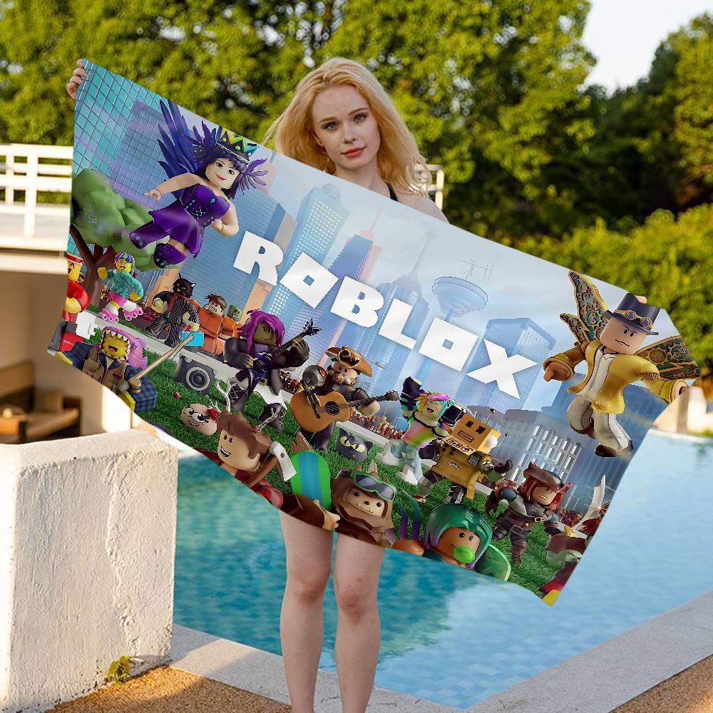 Game R-Robloxs Cool Microfiber Blanket Quick Drying Beach Towels Oversized Printing Super Absorbent Pool Towel Blanket