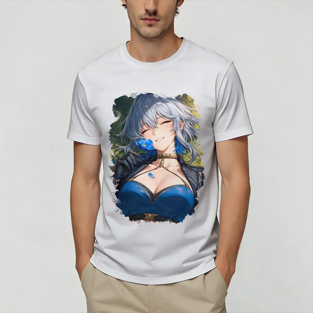 Wuthering Waves Pure Cotton Tshirt For Male Summer Streetwear Tshirts O Neck Leisure Tees Plus Size Custom Logo Tops
