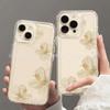 Fresh Little White Flower is suitable for iPhone 15 Pro Max case transparent 17/16 Plus full coverage iPhone 13/14