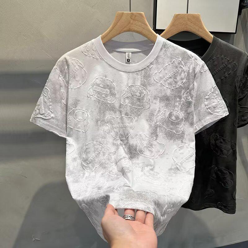 Men's Trendy European Style Camouflage Print Slim-Fit Crewneck T-Shirt