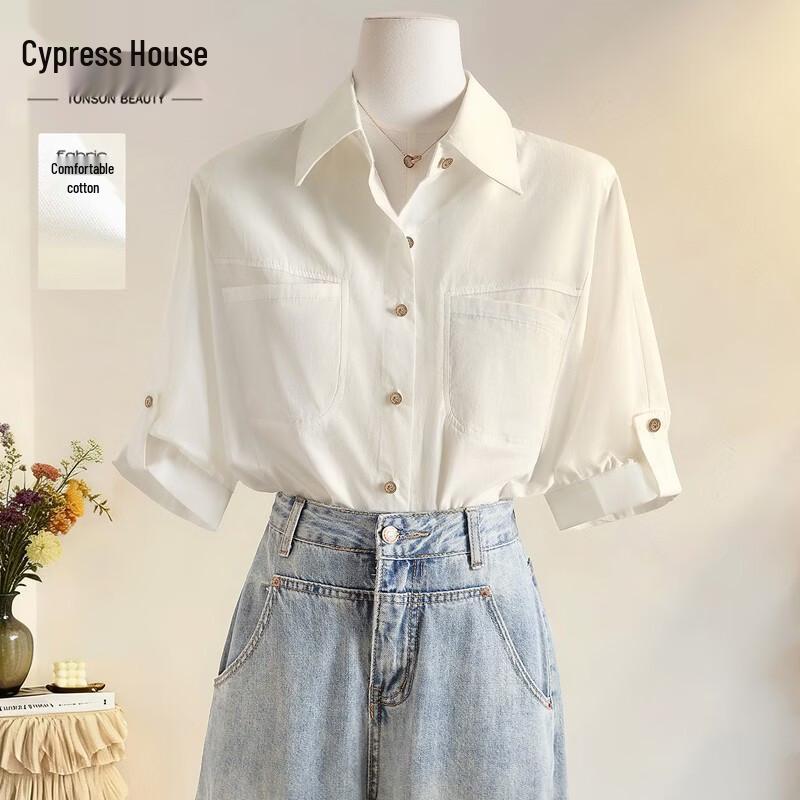 Women s Lapel Solid Color Commuter Shirt M