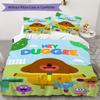 Hey Duggee Muster Bettwäsche, Steppbett Set Bettbezug Kissenbezug Zuhause Geburtstagsgeschenk(1 Bettbezug + 2 Kissenbezüge, ohne Füllung)_lx
