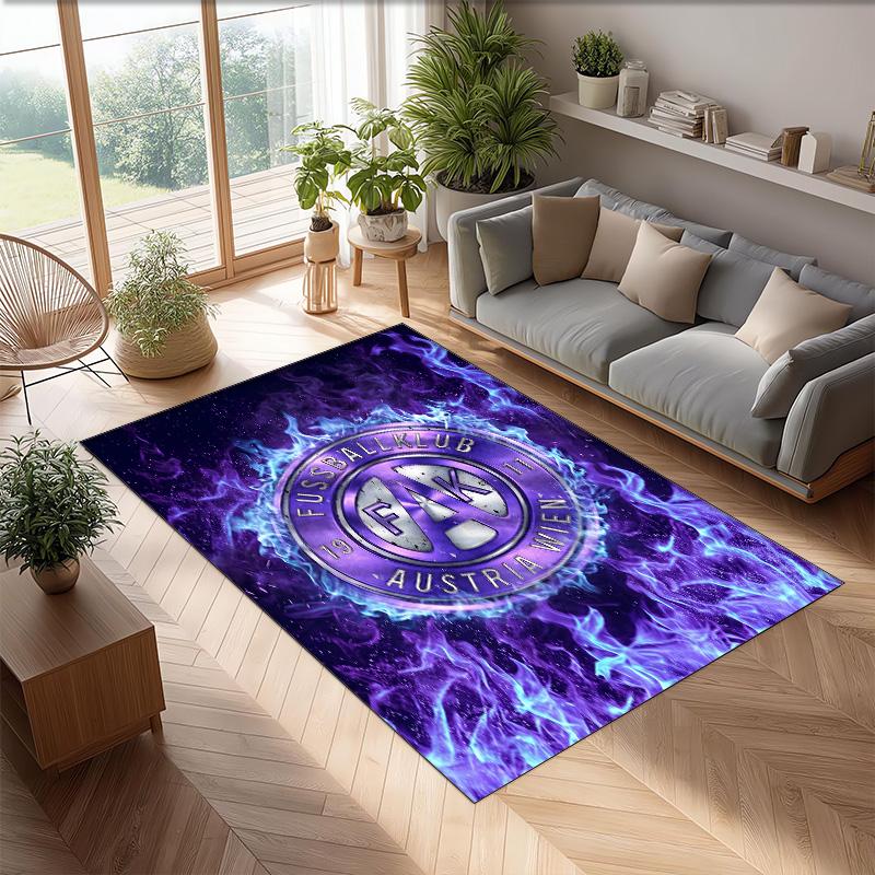 Austria Wien FC Soccer Football Pattern Soft Area Rug Non Slip Indoor Floor Carpet Sports Decor Mat for Bedroom