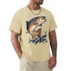 Brown Trout Fishing T-Shirt Cool Casual Pride T Shirt Men Unisex New Fashion Tshirt Men 3D Tees Streetwear