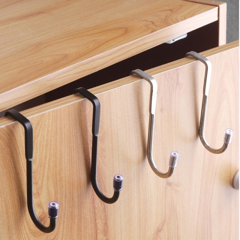 4Pcs Multipurpose Hooks with S Shape Durable No Trace Over Door Hooks for Cabinet Door Ideal for Home and Office Use