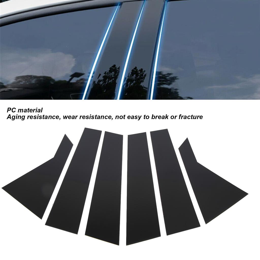 6PCS Door Window B Pillar Trim Gloss Black Pillar Post Decal Cover Replacement for Kia K3 Forte Sedan Cerato