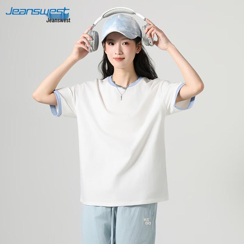 Jeanswest 2025 Spring Women's Colorblock Cotton T-Shirt