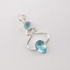 Sky Blue Topaz Gemstone Sterling Silver Designer Jewelry Pendant 1.60" For Birthday Gift PP-13-4