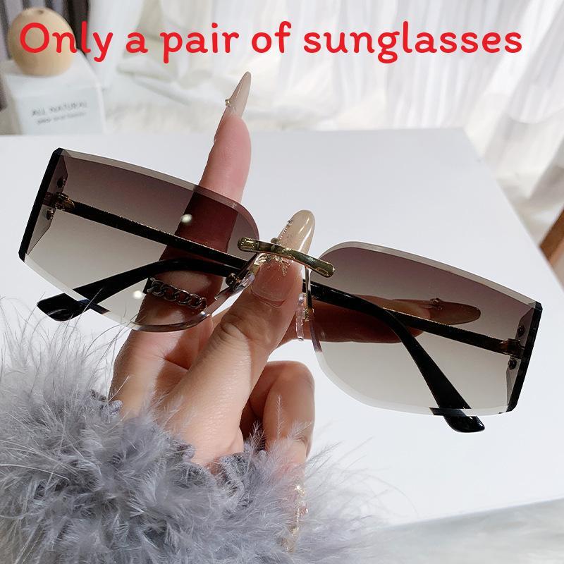 Unisex Frameless Curved Sunglasses With Uv400 Protection For Travel And Outdoor Activities
