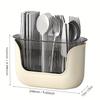 Kitchen Storage Holder For Countertop 3 Compartment Flatware Rack Transparent Utensil Caddy Spatula Holder For Silverware