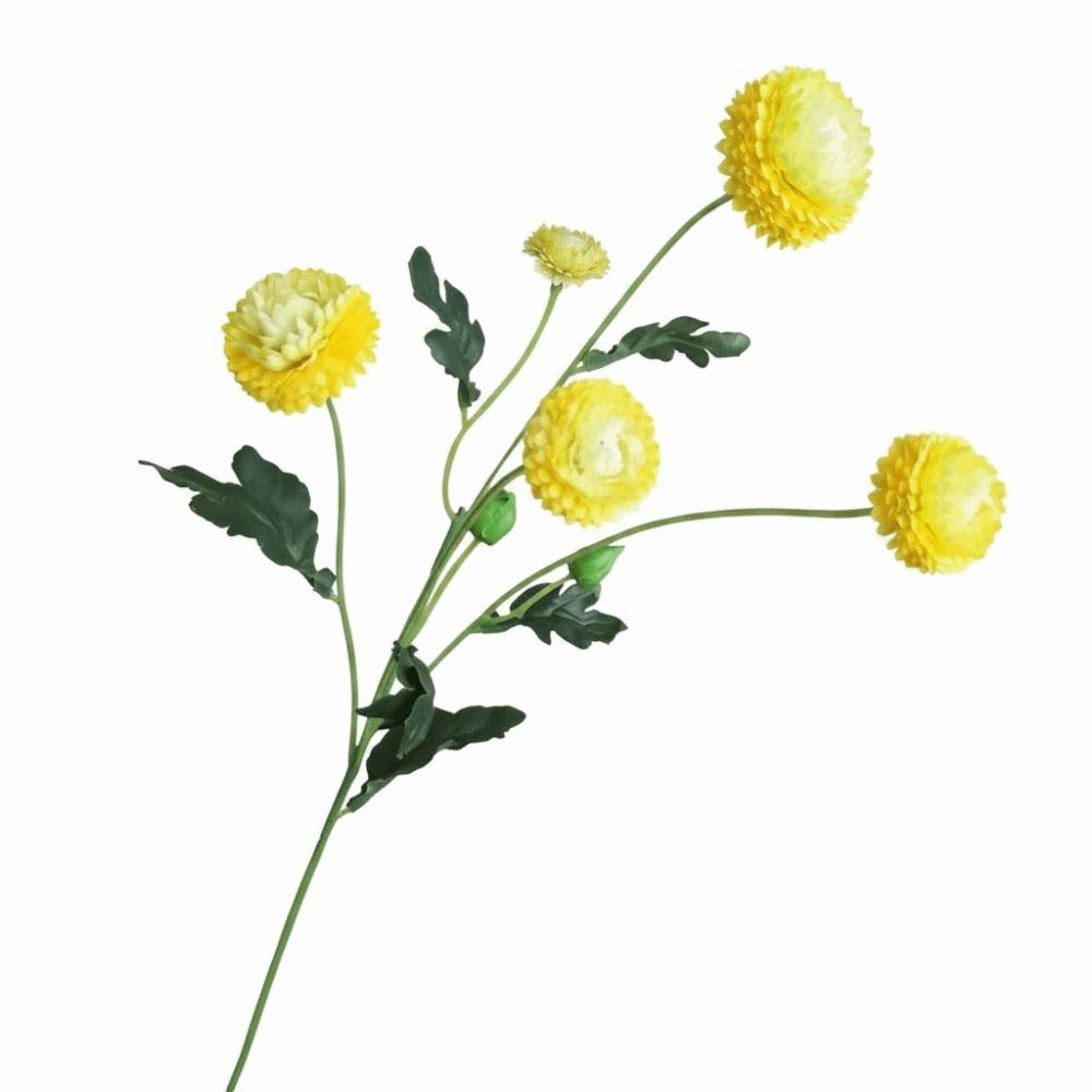 

Silk Material Silk Flowers 5 Heads Flocked Chrysanthemum Flowers Simulation Flowers DIY Flower жёлтый