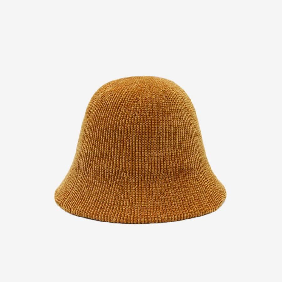 Bucket hat knitted bucket autumn and winter thermal hat children simple face small leisure basin hat