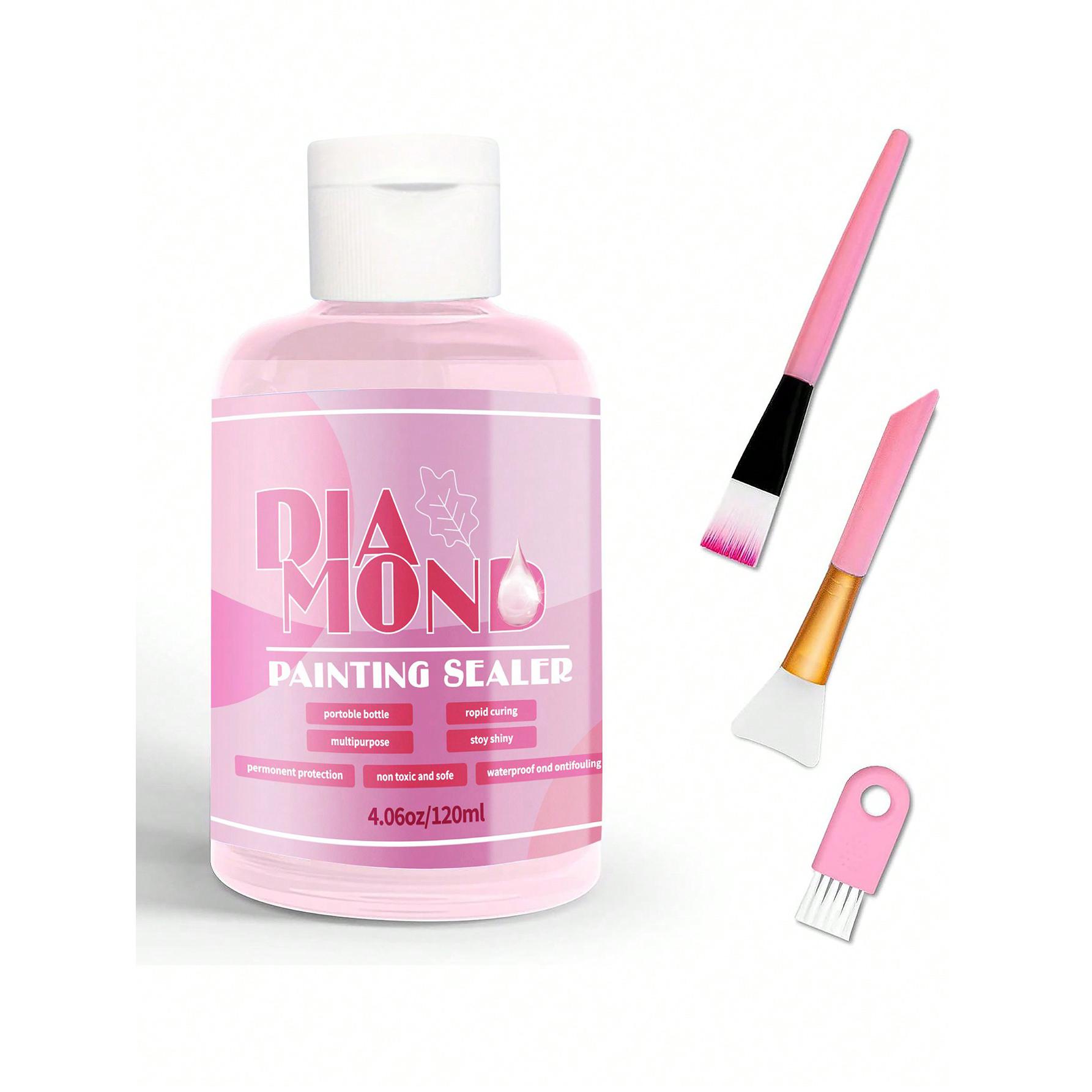 

Набор для создания алмазной живописи 120 мл с 3 кисточками, клей для пазлов Diamond Art Sealer, аксессуары и инструменты для алмазной живописи для взрослых (4 унции) 120ml