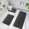 Toilet Seat Cover 3Pcs Set Bath Mat Shower Room Floor Rug Home Bathroom Anti-Slip Absorbent Doormat Pebbles Bathtub Decor Carpet