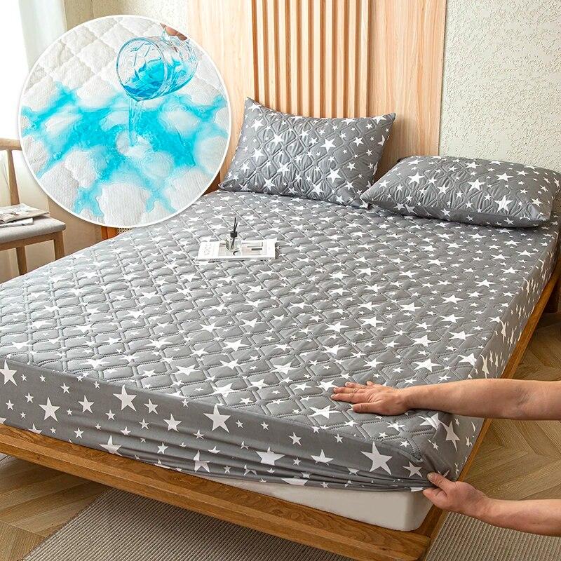 Waterproof Thicken Matter Cover Fitted Sheets Mattress Pad Protector Adjustable Bed Cover Anti-bacterial Bedspread 150/160x200cm